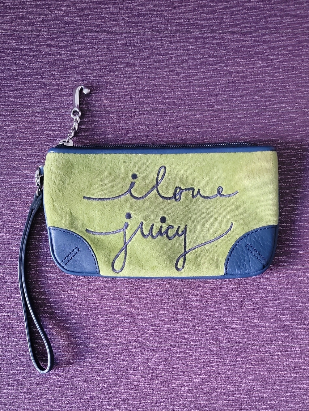 Juicy Couture Green and Blue Wristlet Pouch